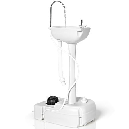 Costway Portable Hand-Wash Basin with Rolling Wheels for Camping & Party