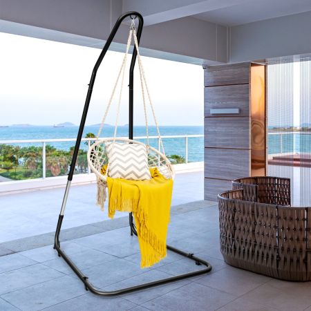 Costway Adjustable Hammock Chair Stand with Safety Hook for Bedroom & Patio (without Hammock)
