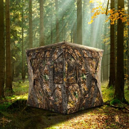 Costway 3 Person Pop-up Ground Tent with Gun Ports for Deer and Elk Hunting 