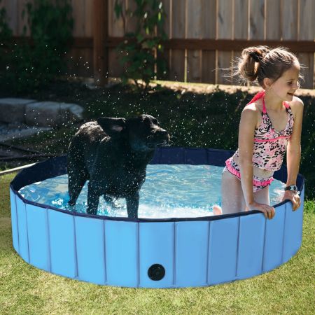 Costway Foldable Pet Swimming Pool with Rotatable Drain Valve
