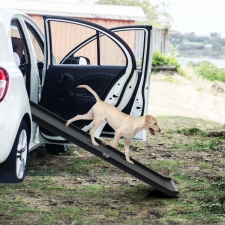 Costway 160cm Folding Pet Ramp with Non-slip Surface for Car & Bed
