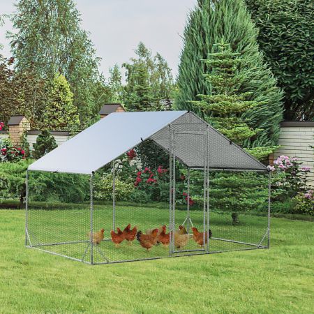 Costway Large Spire-Shaped Chicken Coop with Waterproof and Sun-protective Cover for Backyard/Farm