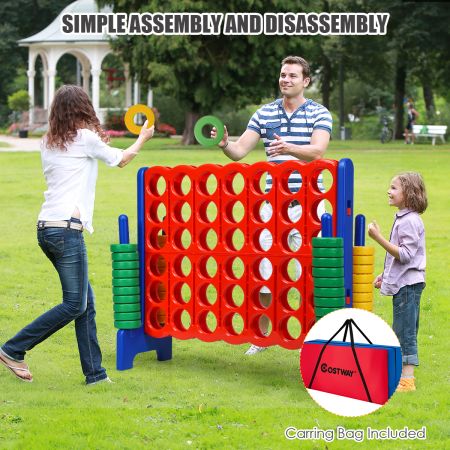 Costway Giant Connect 4 in A Row with Carrying Bag for Garden & Beach