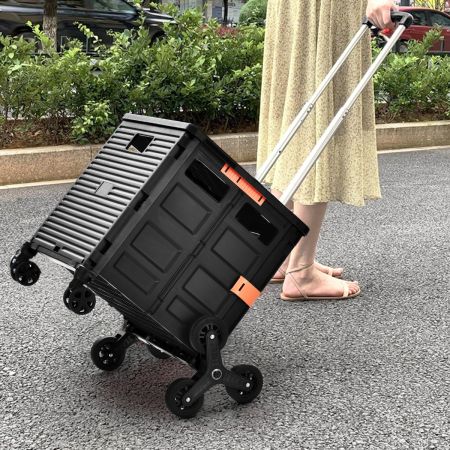 Costway Folding Shopping Cart with 360° Swivel Front Wheel & Tri-Wheel for Multipurpose Use