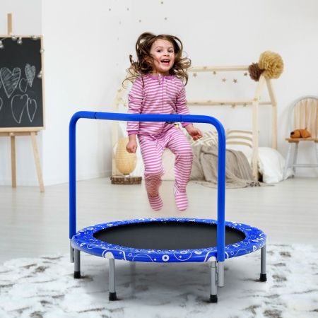 Costway Foldable Kids Trampoline with Handle for Indoor & Outdoor