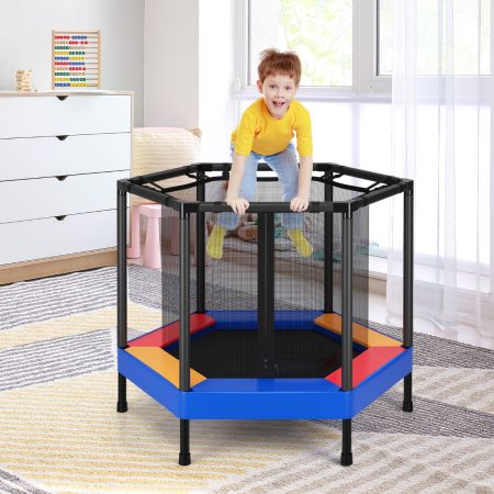 Costway 48 Inches Kids Trampoline with Safety Enclosure Net
