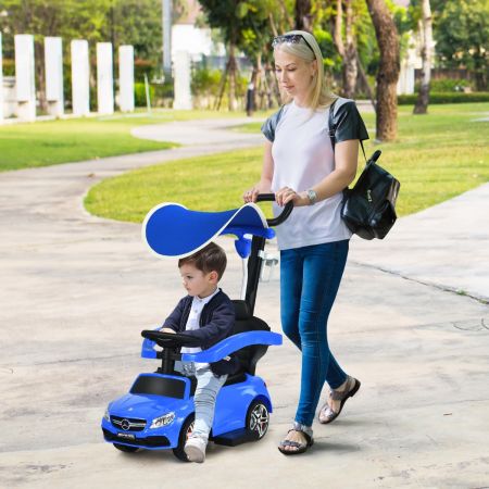 Costway 3-in-1 Mercedes Benz Push Sliding Walking Car with Parental Handle 