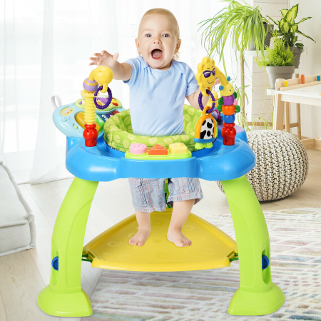 Sit-to-stand Bounce Activity Center with 360 Degrees Rotating Seat for Kids