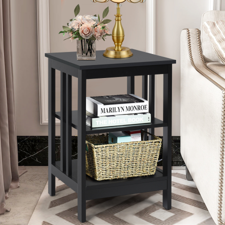 3-Tier Nightstand with Reinforced Bars