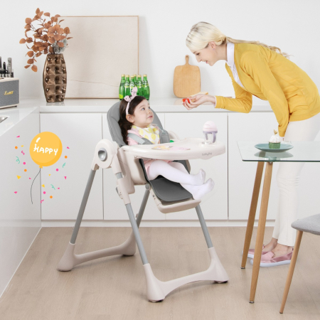 Baby Dining Highchair with Reclining Seat for Toddlers