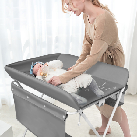 Portable Multi-purpose Diaper Station with Storage Rack and Adjustable Heights for Kids