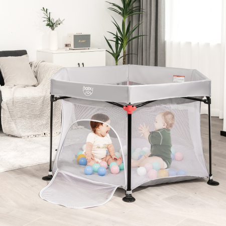 Portable Baby Playpen with Removable Canopy for Indoor & Outdoor
