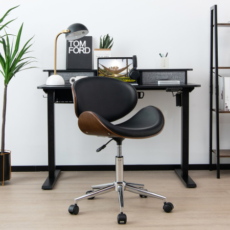 Modern Computer Chair with Curved Swivel Seat for Home & Office