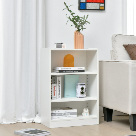 Floor Standing Bookshelf with Adjustable Shelves for Living Room