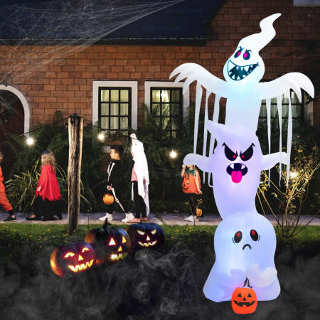 310 CM Tall Halloween Inflatable Stacked Ghosts for Party & Garden