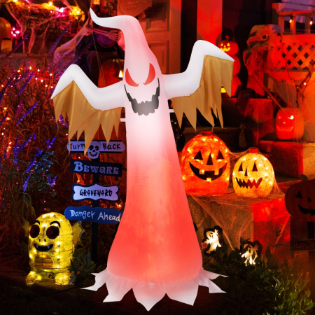 180 CM Halloween Inflatable Fire Ghost with Built-in Flame LED Light