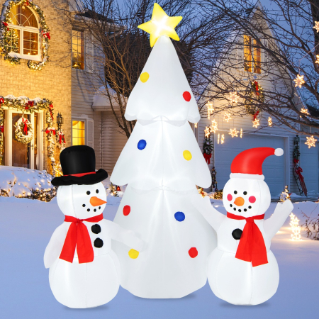 185CM Christmas Inflatable Tree with Snowman for Yard & Lawn