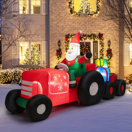 270CM Christmas Inflatable Truck with Santa Claus & Gifts