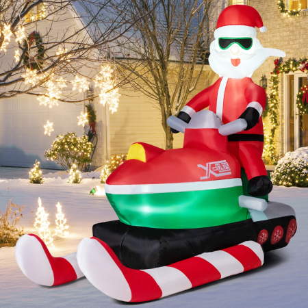 152CM Inflatable Santa Claus on Bobsled with LED Lights