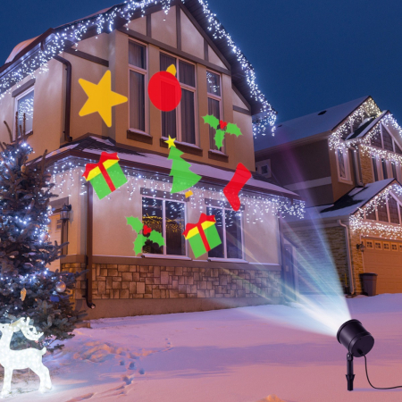 Christmas Projector Light with Lawn Stake & 3/5 LED Lights
