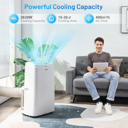 2630W/3530W Portable Air Conditioner with Dehumidifier & Fan