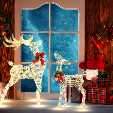 Pre-Lit LED Light up Reindeer with Exquisite Design for Decoration