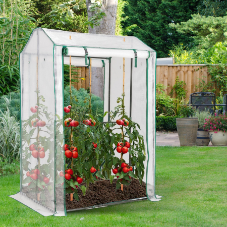 Walk-in Garden Greenhouse with Zippered Doors for Outdoor