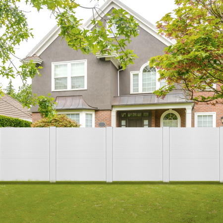 PVC Privacy Fence Panels with 3 Cuspidal Foot Stakes for Garden & Patio