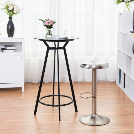 Adjustable Swivel Bar Stool with Footrest for Kitchen