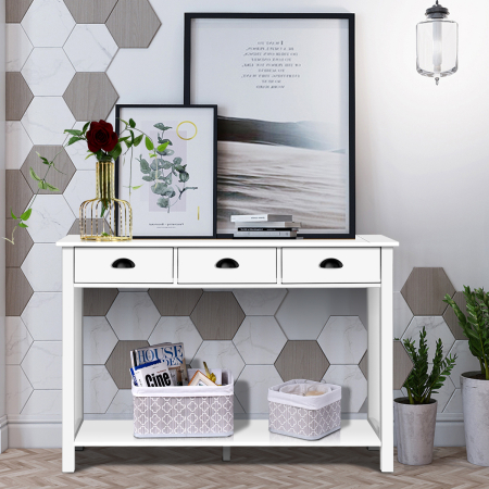 3-Drawer Console Table with 3 Drawers for Living Room