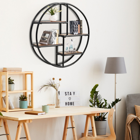 Hanging Storage Shelf Round Circular for Decoration