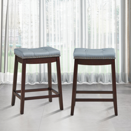 Backless Nailhead Bar Stool with Counter Height for Dining Room