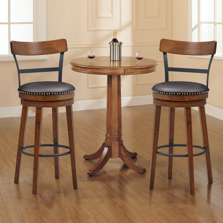 Set of 2 Swivel Bar Stools with Soft Padded Seat Cushions for Dining Room