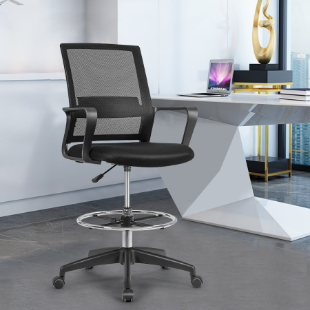 Mesh Drafting Chair with Adjustable Height for Home & Office