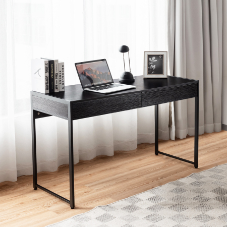 Wooden Computer Desk with 2 Drawers for Home & Office