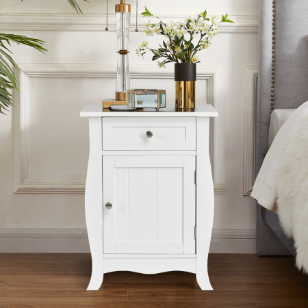 Accent Table with Single-Door Cabinet and Drawer