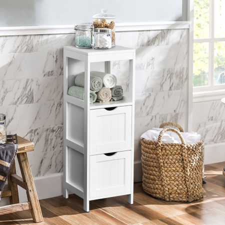 Freestanding Bathroom Floor Cabinet with 2 Removable Drawers