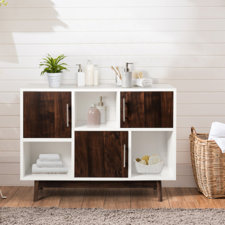 Modern Storage Cabinet with 3 Doors & 6 Compartments for Home & Office