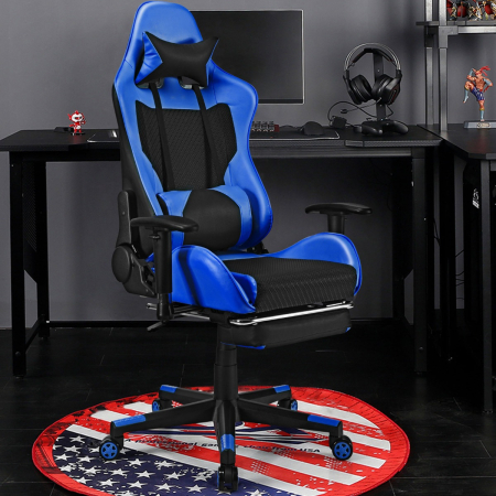 Adjustable Gaming Chair with Health Massager Lumbar Support