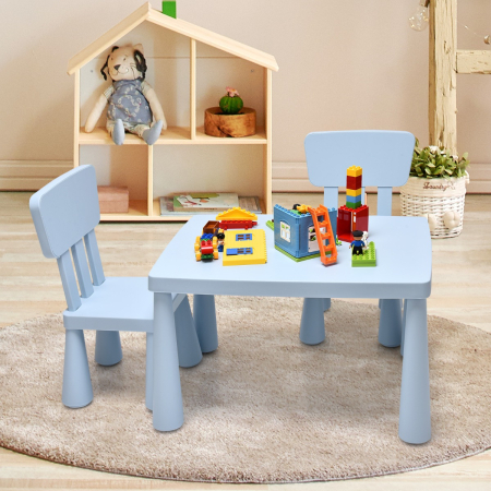 3 Pieces Kids Table Set with 2 Chairs for Reading
