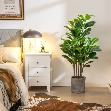  2-Pack Artificial Fiddle Leaf Fig Tree with 100/40/32 Leaves for Home Office