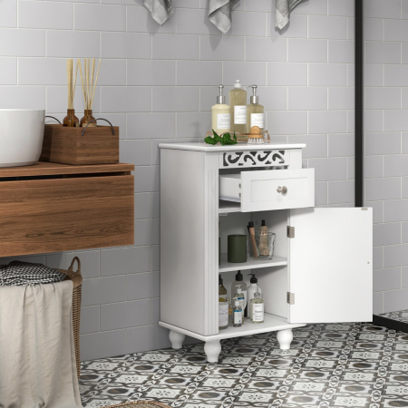 Bathroom Storage Cabinet with Solid Wood Legs for Living Room