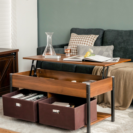 Multifunctional Pop-up Lift Top Coffee Table for Living Room