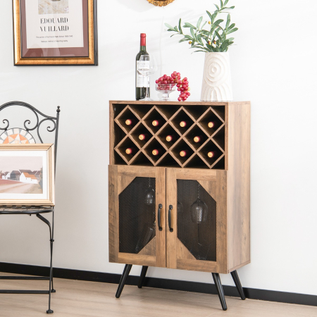 Industrial Kitchen Sideboard with Removable Wine Rack for Living Room, Dining Room