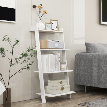 4-Tier Ladder Shelf with Solid Frame & Anti-toppling Device