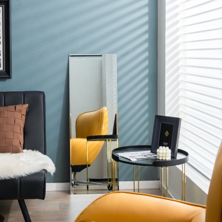 Full Length Rectangle Frameless Mirror with Beveled Edge for Living Room