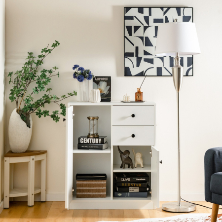 Freestanding Modern Storage Cabinet with Adjustable Shelves for Living Room/Bedroom/Entryway