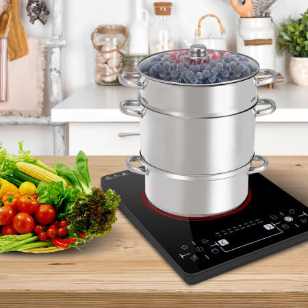 11-Quart Stainless Fruit Juicer Steamer with Tempered Glass Lid