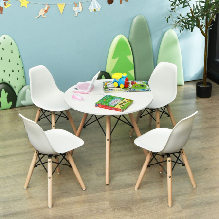 4 Pcs Kids Chair with Solid Wood Legs for Nursery/School/Home