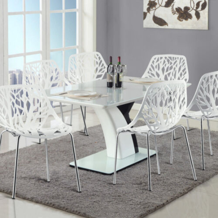 Set of 6 Modern Dining Chair with Stackable Plastic for Dining Room